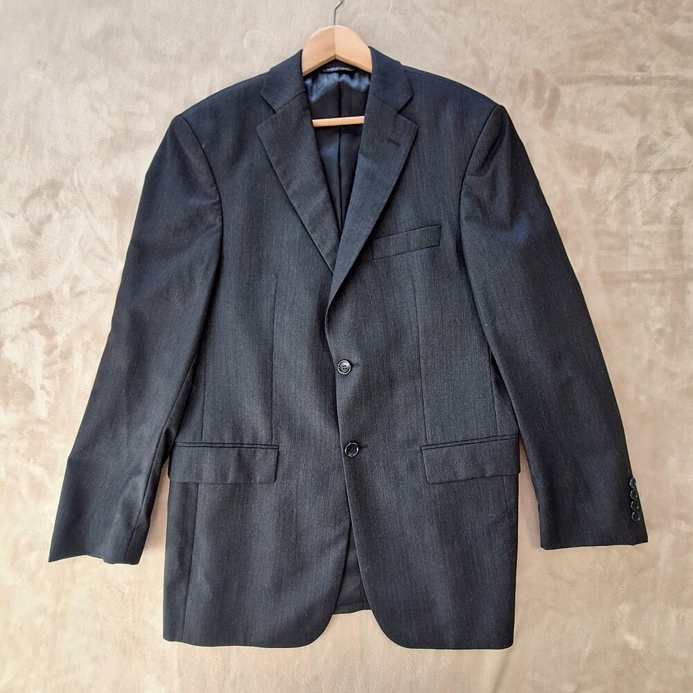 Sarar Suit Jacket Mens 39R Gray Wool Ventless 2 Button Business Formal Wedding